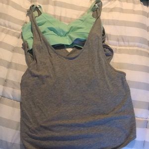 Lululemon grey cotton tank top size 6